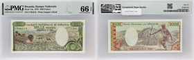 RWANDA
1000 francs 1-01-1978.
P.14a.
C’est le second plus haut grade ! Alphabet C - numéro 705319. Au recto, on retrouve la récolte du thé avec une fe...