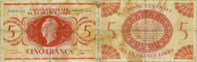 SAINT-PIERRE-ET-MIQUELON - SAINT-PIERRE AND MIQUELON
5 francs 1943.
P.10a.
Alphabet AA - numéro 009,194, seulement les 30 000 premiers billets imprimé...