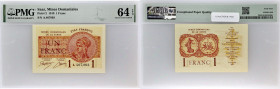SARRE - SAAR
1 franc type “Mines domaniales de la Sarre” 1920.
P.Saar 2 - VF.51.01.
Alpjhabet A - numéro 467803, type rare et recherché dans cet état ...