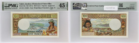 TAHITI
100 francs type “Papeete” ND (1971).
P.24a.
Alphabet W.1 - numéro 21682, première série et lettre W toujours recherché.
PMG 45 EPQ Choice Extre...
