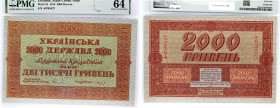 UKRAINE
1000 hryven 1918.
P.25.
Alphabet A - numéro 0795527, type recherché pour ce billet au grand format et grande valeur faciale pour ce billet de ...