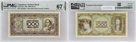 YOUGOSLAVIE - YUGOSLAVIA
1000 dinara 1er mai 1946.
P.67b.
C’est le second plus haut grade ! Alphabet EJ - numéro 275012, avec trait de sécurité horizo...