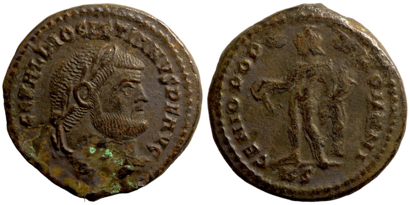 Diocletian Æ follis, 284-305 AD, Obv: IMP C DIOCLETIANVS P F AVG; laureate head ...
