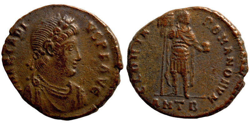 Arcadius. (383-388 AD). Follis. (22mm, 4,97g) Antioch. Obv: D N ARCADIVS P F AVG...