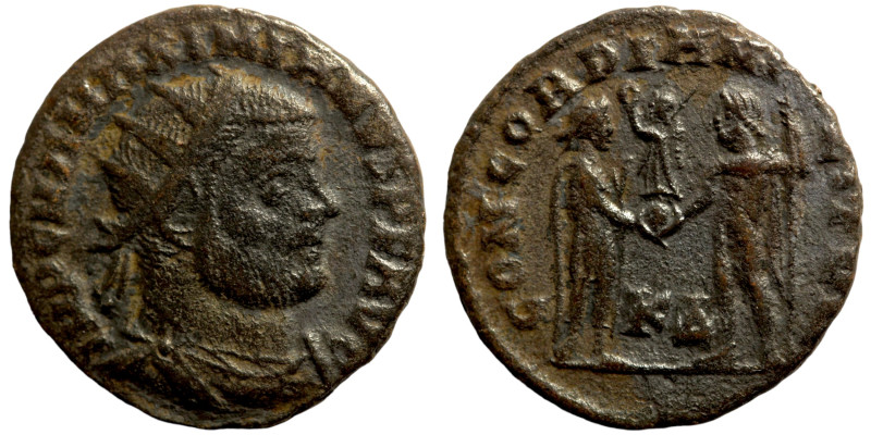 Licinius I. (321-323 AD). Follis. Obv: IMP C VAL LICIN LICINIVS P F AVG. laureat...