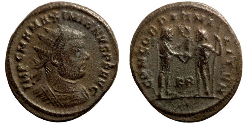Maximianus. (286-305 AD). Æ Antoninian. Antioch. Obv: IMP C M A MAXIMIANVS P F A...