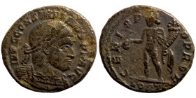 Constantinus I. (307-337 AD). Follis.  Antioch. Obv: CONSTANTINVS AVG. laureate bust of Constantinus left. Rev: SOL INVICTO COMITI. Sol standing left ...