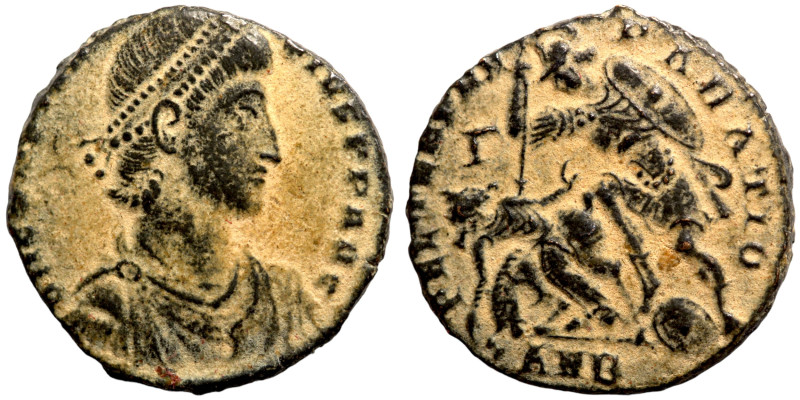 Constantinus II. (351-354 AD). Follis.Obv: D N CONSTANTIVS P F AVG. diademed bus...