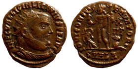 Diocletian. (285 AD). Æ Antoninian. Obv: IMP C C VAL DIOCLETIANVS P F AVG. radiate cuirassed bust of Diocletian right. Rev: CONCORDIA MILITVM. emperor...