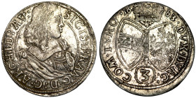 Haus Habsburg 3 Kreuzer 1663 Erzherzog Sigismund Franz 1663-1665. kl.