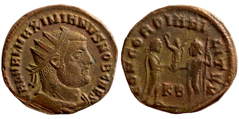 Maximianus. (285-295 AD). Æ Antoninian. Obv: IMP CMA MAXIMIANVS PF AVG. radiate ...