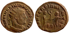 Maximianus. (285-295 AD). Æ Antoninian. Obv: IMP CMA MAXIMIANVS PF AVG. radiate cuirassed bust right. Rev: CONCORDIA MILITVM.