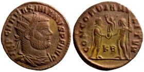 Maximianus. (285-295 AD). Æ Antoninian. Obv: IMP CMA MAXIMIANVS PF AVG. radiate cuirassed bust right. Rev: CONCORDIA MILITVM.