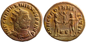 Maximianus. (285-295 AD). Æ Antoninian. Obv: IMP CMA MAXIMIANVS PF AVG. radiate cuirassed bust right. Rev: CONCORDIA MILITVM.