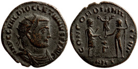 Diocletian, 284-305. Antoninianus (bronze,  Antioch. IMP C C VAL DIOCLETIANVS P F AVG