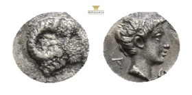 Greek KARIA, Halikarnassos (Circa 5th century BC) AR Hemiobol (7.7 mm, 0.40 g.)