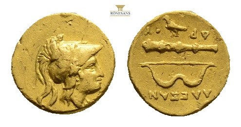 Alexander III, 336 – 323 and posthumous issues1/4 stater, Amphipolis circa 330-3...