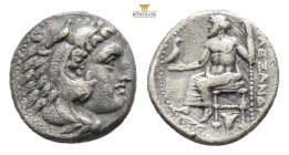 Kingdom of Macedon, Alexander III 'the Great' AR Drachm. Struck under Menander. Sardis, circa 324/3 BC. Head of Herakles to right, wearing lion skin h...