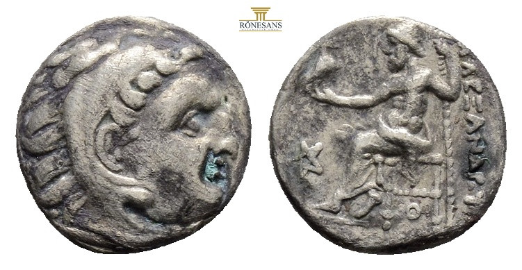Kingdom of Macedon, Alexander III \'the Great\' AR Drachm. (3.7 g. 17,6 mm.)Head...