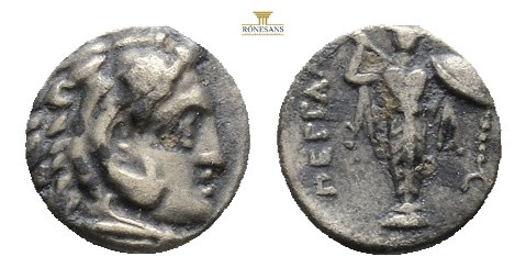 Mysia, Pergamon AR Diobol. Circa 310-282 BC. Head of Heracles right, wearing lio...