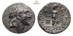 Kings of Cappadocia, Ariarathes V (c. 163-130 BC), drachm, 130 BC, diademed head right, rev., ΒΑΣΙΛΕΩΣ ΑΡΙΑΡΑΘΟΥ ΕΥΣEΒΟΥΣ, Athena standing left; two m...