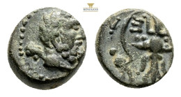 PISIDIA, Selge. Be14. (Ae. 3,5 g. / 13 mm). 200-100 BC (SNG France 1979). Anv: Head of Heracles with mace on the right. Rev: Winged lightning and arc,