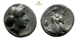 Caria. Rhodes. 120-84 BC AE (1,36 g. 11,6 mm.). Radiate head of Helios right. Rev. Rose