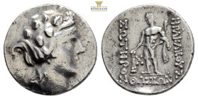 Thrace, Thasos. AR Tetradrachm, Circa 180-100 BC.Obv: Head of young Dionysos right, wearing ivy wreath.Rev.: ΗΡΑΚΛΕΟΥΣ ΣΩΤΗΡΟΣ ΘΑΣΙΩΝ; Herakles standi...