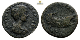 Roman Provincial Coins AE Bronze, 9,4 g. 25,1 mm. Laureate draped bust of right. Galley with rowers and helmsman, right.