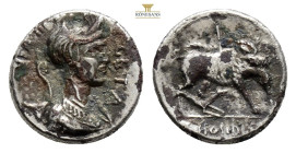 Roman Republican Coinage, C. Hosidius C.f. Geta, Denarius, c. 68, diademed and draped bust of Diana right, bow and quiver over shoulder, rev. boar sta...