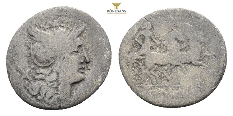 Roman Republican, Anonymous, Rome, c. 157/6 BC. AR Denarius (20,2 mm, 2,9 g, ) H...