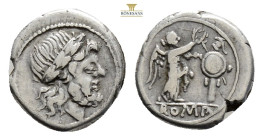 Anonymous. 211-208 BC. AR Victoriatus ( 3.29 g, ) Uninscribed VB series. Uncertain mint. Laureate head of Jupiter right / Victory standing right crown...