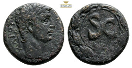 Roman Provincial Coins SELEUCIS and PIERIA. Antioch. Tiberius (14-37). Ae As. 15,1 g. 25,8 mm. Obv: IMP AVGVST TR POT. Laureate head of Augustus right...