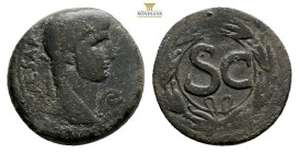 SYRIA, Seleucis and Pieria. Antioch. Claudius. AD 41-54. Æ As (22 mm, 7,1 g). Struck AD 41/2-46/7. Laureate head right / Large S C; all within wreath....