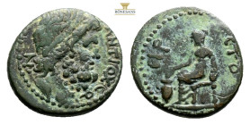 Roman ProvincialSYRIA, Seleukis and Pieria. Antioch. Pseudo-autonomous issue, time of Nero, 54-68. Assarion ANTIOXЄΩN Diademed head of Zeus to right. ...