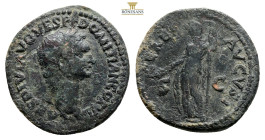 DOMITIAN (Caesar, 69-81). Dupondius. Latin mint in Thrace. 11,2 g. 28,6 mm.Obv: CAES DIVI AVG VESP F DOMITIAN COS VII. Laureate head right.Rev: CERES ...