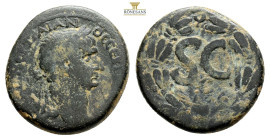 Syria, SeleucisandPieria. AntiochiaadOrontem. Hadrian. A.D. 117-138. AE semis (28 mm, 15,9 g.) AYTOKP KAIC TRAIAN AΔPIANOC CEB, laureate, draped, and ...