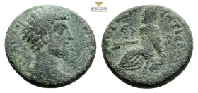 CAPPADOCIA, Tyana. Marcus Aurelius. AD 161-180. AE, 9,4 g. 22,8 mm.Obv: Laureate and draped bust right, seen from behind.Rev: YANEWN T Π T IEPCA V AVT...