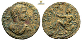 Caracalla; 198-217 AD, Tarsus, Cilicia, AE 29.5, 11,7 g. 28,9 mm. Obv: Bust of Caracalla r. wearing robes and crown of demiourgos. Rev: River god Kydn...