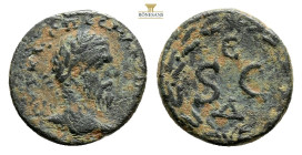 SYRIA, Seleucis and Pieria. Antioch. Macrinus, 217-218. Assarion…..AYT K M O CЄ MAKPINO[C CЄ] Laureate, draped and cuirassed bust of Macrinus to right...