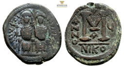 Justin II (565-578 AD) Nicomedia, AE Follis (30,1mm, 12,9 g)