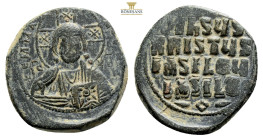 Byzantine, Time of Basil II & Constantine VIII, (976-1025 AD) AE Follis 11,9 g. 28,7 mm.