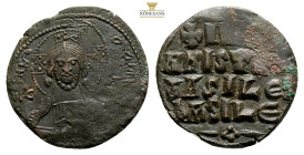 Time of Basil II and Constantine VIII AD 976-1028. Byzantine, Anonymous follis AE, 27,3 mm., 8,7g.