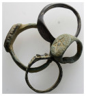 Ancient Bronze Rings. 4 pieces 15,3 g.