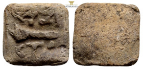 PB Mysia, Cyzicus. Stater weight (1st century BC – 2nd century AD)
Square shaped, with rounded corners. Torch on face, r.; above, KYZ (Z in retrograd...