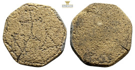 Large Byzantine Bronze Weight , Circa 6th - 9th century AD. 16,6 g. 26,3 mm.