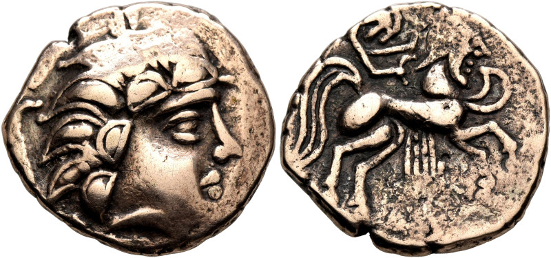 CENTRAL GAUL. Pictones. Circa 100-50 BC. Stater (Electrum, 20 mm, 6.60 g, 6 h), ...