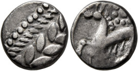 CENTRAL EUROPE. Boii. 1st century BC. Drachm (Silver, 13 mm, 1.72 g), 'Simmering/Réte' type. Laurel wreath within double border. Rev. Celticized horse...