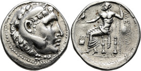 LOWER DANUBE. Uncertain tribe. Mid to late 3rd century BC. Tetradrachm (Silver, 31 mm, 16.56 g, 12 h), imitating Alexander III of Macedon. Head of Her...