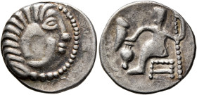 LOWER DANUBE. Uncertain tribe. Circa 2nd-1st centuries BC. Drachm (Silver, 18 mm, 3.00 g, 12 h), imitating Alexander III of Macedon. Celticized head o...
